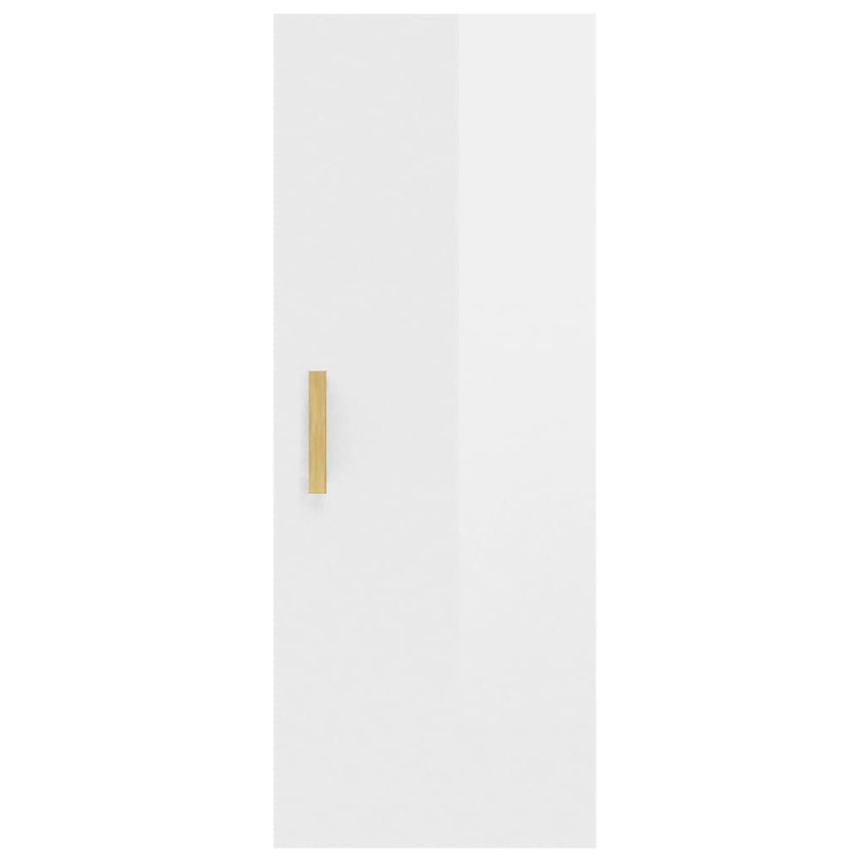 Armario pared madera contrachapada blanco brillo 34,5x34x90