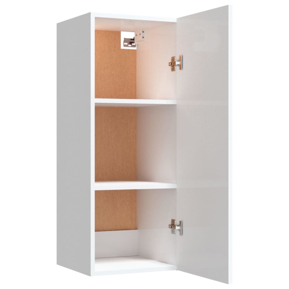 Armario pared madera contrachapada blanco brillo 34,5x34x90