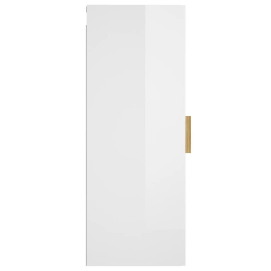 Armario pared madera contrachapada blanco brillo 34,5x34x90