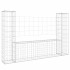 Cesta de gaviones forma de U 2 postes de hierro 140x20x100