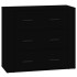 Aparador de madera contrachapada negro 80x33x70