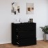 Aparador de madera contrachapada negro 80x33x70