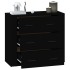 Aparador de madera contrachapada negro 80x33x70