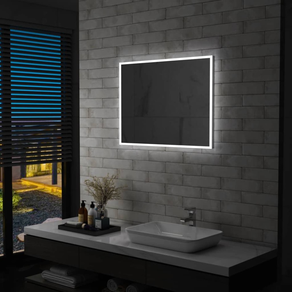 Espejo de pared de baño con LED 80x60