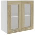Armario colgante vidrio y madera ingeniería roble 60x31x60