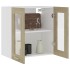 Armario colgante vidrio y madera ingeniería roble 60x31x60
