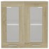 Armario colgante vidrio y madera ingeniería roble 60x31x60