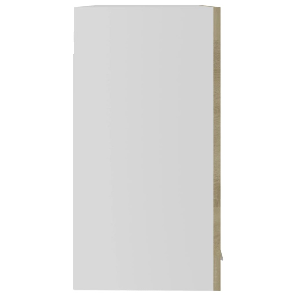 Armario colgante vidrio y madera ingeniería roble 60x31x60