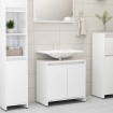 Armario de baño madera contrachapada blanco brillo 60x33x61 cm