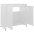 Armario de baño madera contrachapada blanco brillo 60x33x61