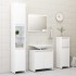 Armario de baño madera contrachapada blanco brillo 60x33x61