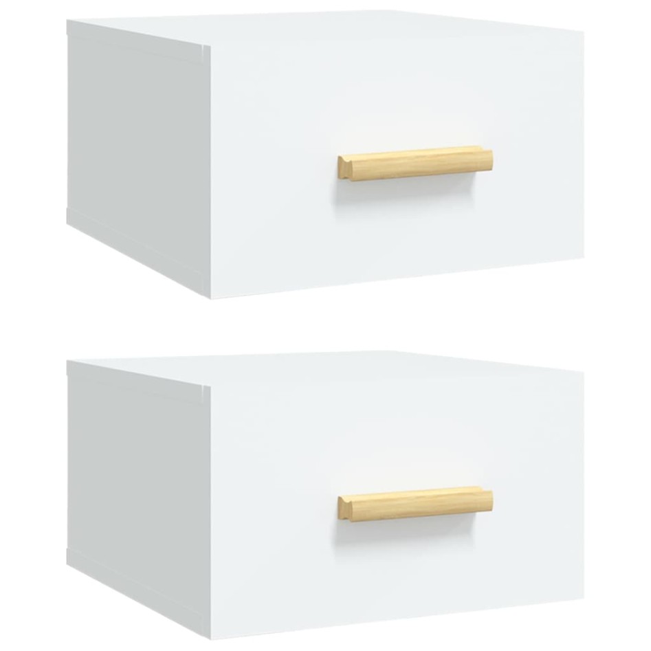 Mesitas de noche de pared 2 uds blanco 35x35x20