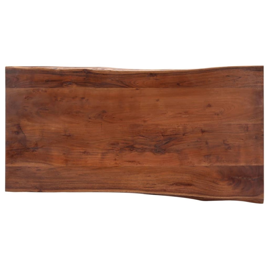 Mesa de centro borde natural madera maciza acacia 115x60x40