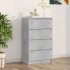 Aparador de madera contrachapada gris hormigón 60x35x98,5