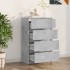 Aparador de madera contrachapada gris hormigón 60x35x98,5