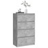 Aparador de madera contrachapada gris hormigón 60x35x98,5