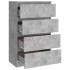 Aparador de madera contrachapada gris hormigón 60x35x98,5