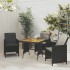 Mesa de jardín ratán sintético y acacia maciza negro