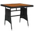 Mesa de jardín ratán sintético y acacia maciza negro