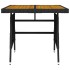Mesa de jardín ratán sintético y acacia maciza negro
