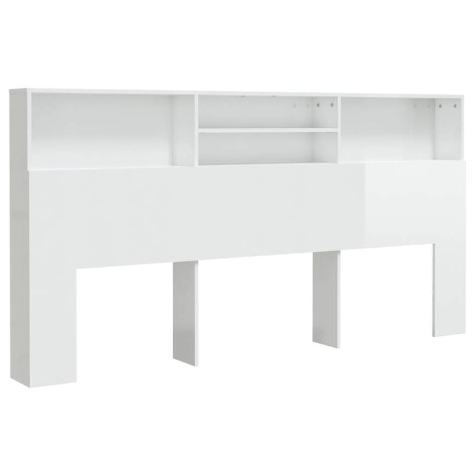 Mueble cabecero blanco brillante 200x19x103,5