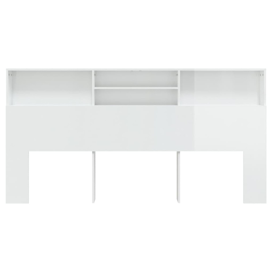 Mueble cabecero blanco brillante 200x19x103,5