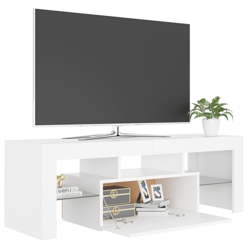Mueble para TV con luces LED blanco 120x35x40