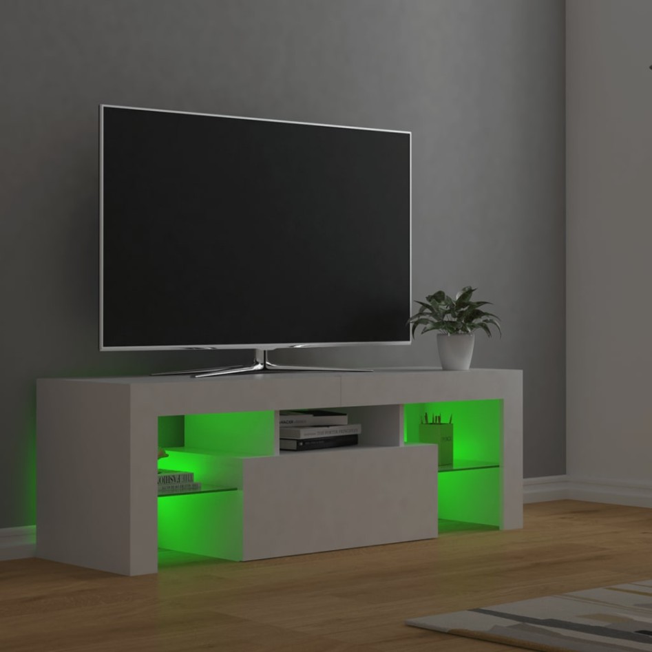 Mueble para TV con luces LED blanco 120x35x40