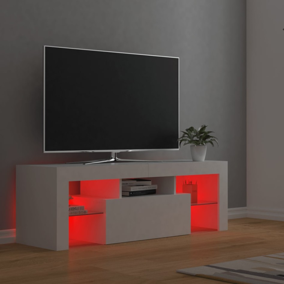 Mueble para TV con luces LED blanco 120x35x40