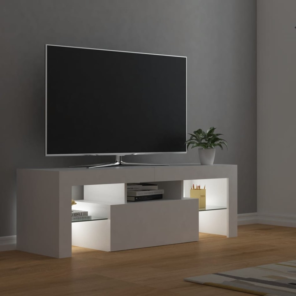 Mueble para TV con luces LED blanco 120x35x40