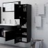 Armario de baño madera contrachapada negro 30x30x130
