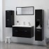 Armario de baño madera contrachapada negro 30x30x130