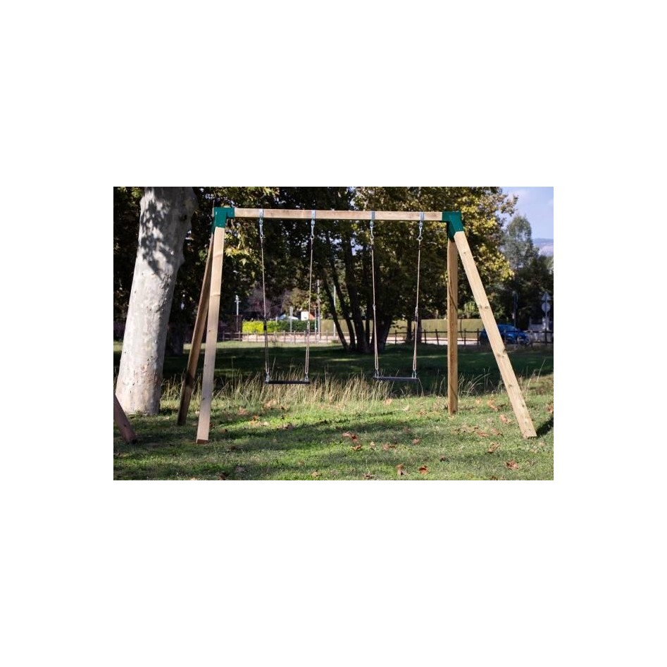 Columpio Doble Karai Deluxe Asientos Con Cuerdas