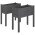 Jardineras 2 uds madera maciza de pino gris 70x31x70