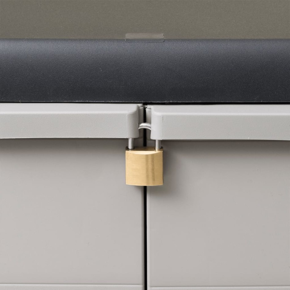 Armario de jardín con 2 estantes negro y