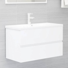 Mueble de lavabo madera de ingeniería blanco 80x38,5x45