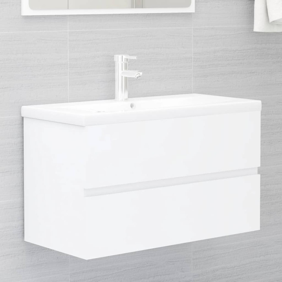 Mueble de lavabo madera de ingeniería blanco 80x38,5x45