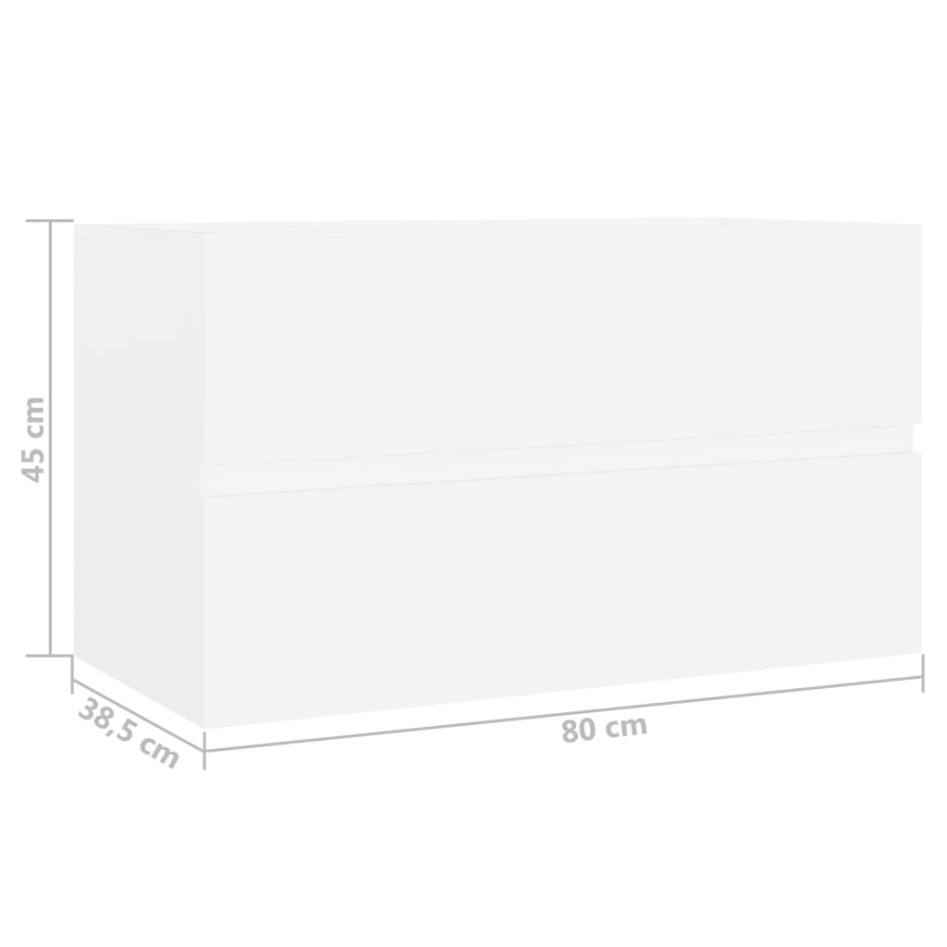 Mueble de lavabo madera de ingeniería blanco 80x38,5x45