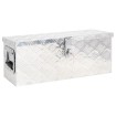 Caja de almacenaje de aluminio plateado 60x23,5x23 cm