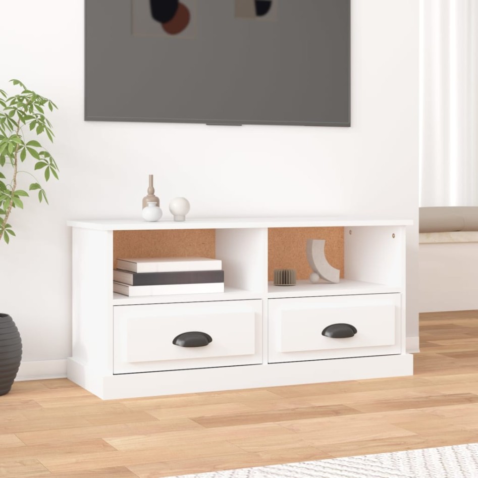 Mueble para TV madera contrachapada blanco 93x35,5x45