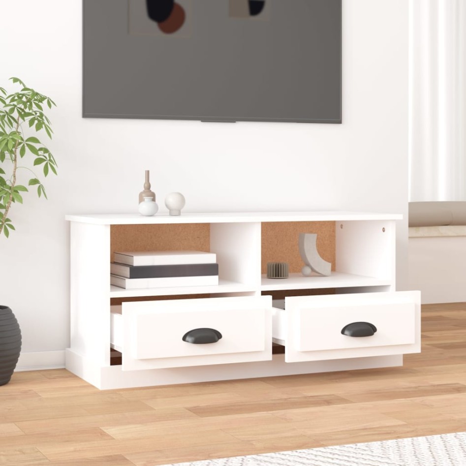 Mueble para TV madera contrachapada blanco 93x35,5x45