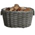 Cesta de leña asas de transporte sauce natural gris 59x42x28