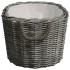 Cesta de leña asas de transporte sauce natural gris 59x42x28
