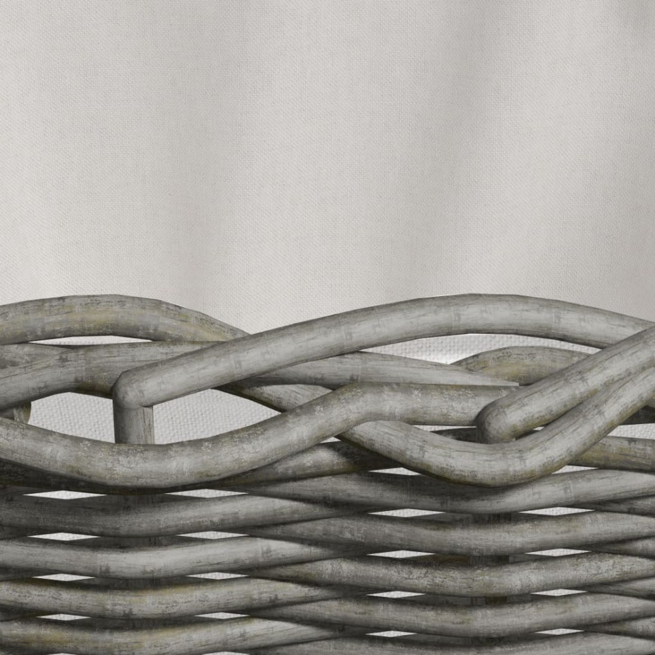 Cesta de leña asas de transporte sauce natural gris 59x42x28