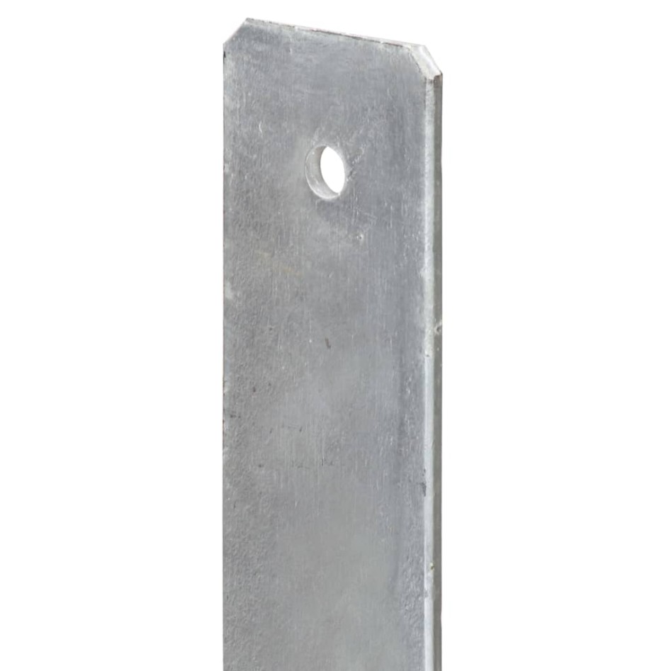 Anclajes de valla 6 uds acero galvanizado plateado 9x6x60