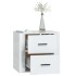 Mesita de noche de pared blanco brillante 50x36x47