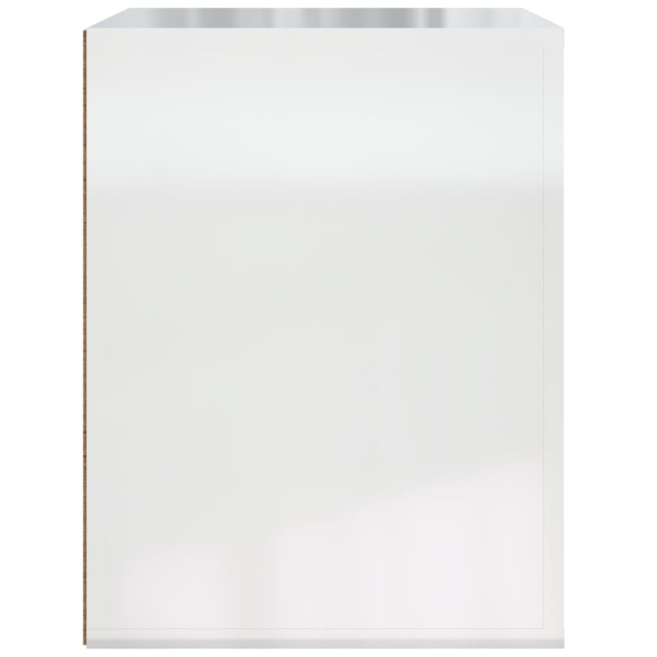 Mesita de noche de pared blanco brillante 50x36x47