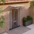 Marquesina puerta policarbonato gris y transparente 152,5x90