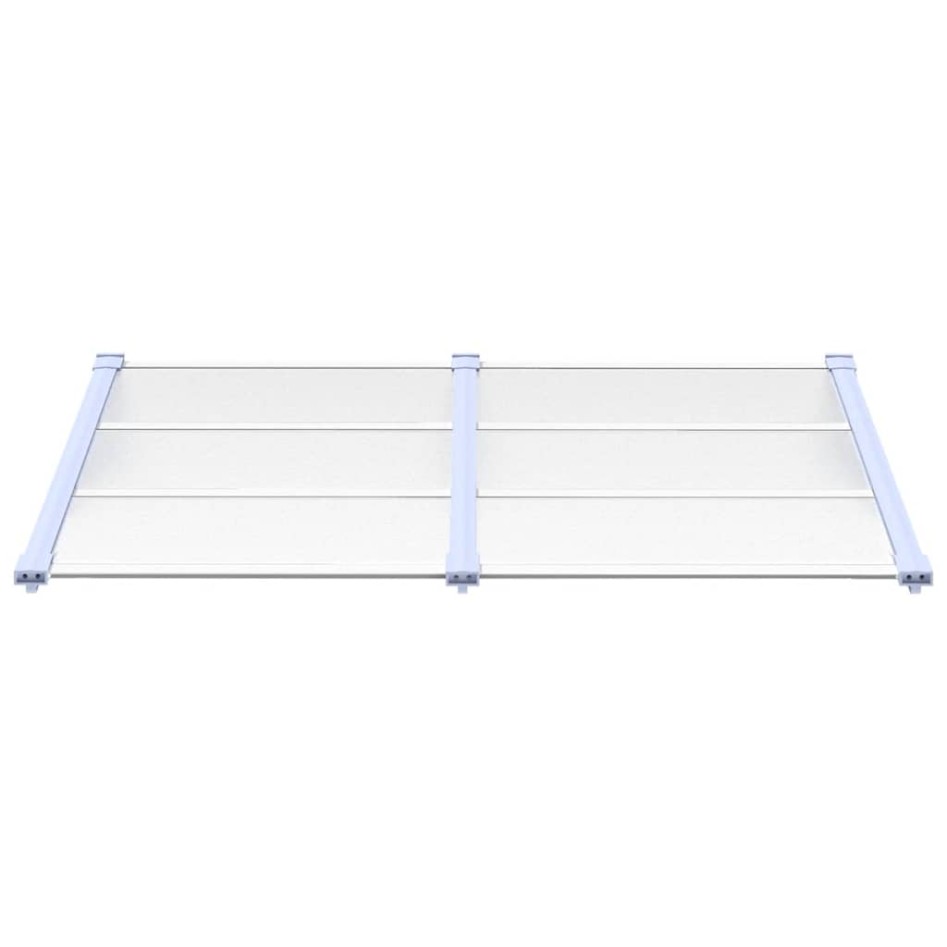 Marquesina puerta policarbonato gris y transparente 152,5x90