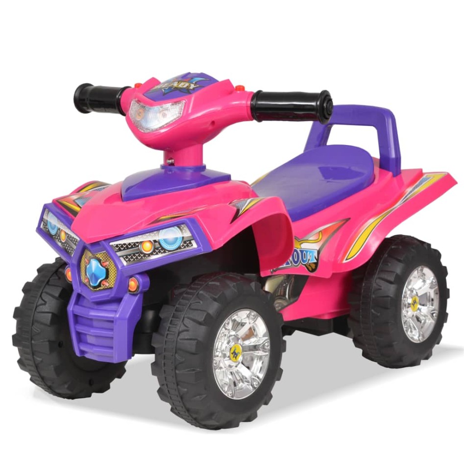 Quad ATV correpasillos infantil con sonidos y luces rosa